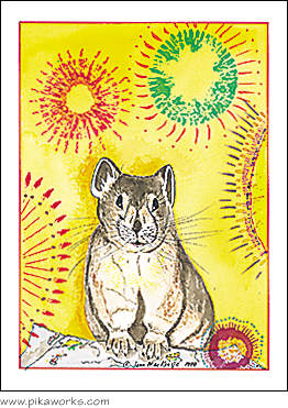 Greeting card about Capitol Peak pika, Colorado pika, pika friendship card, pika surprise card