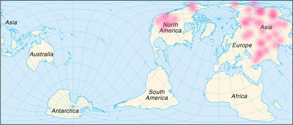 Map of where in the world pikas live