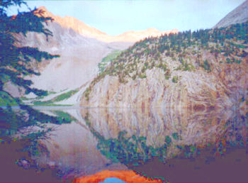 Snowmass Mountain from Snowmass Lake at dawy